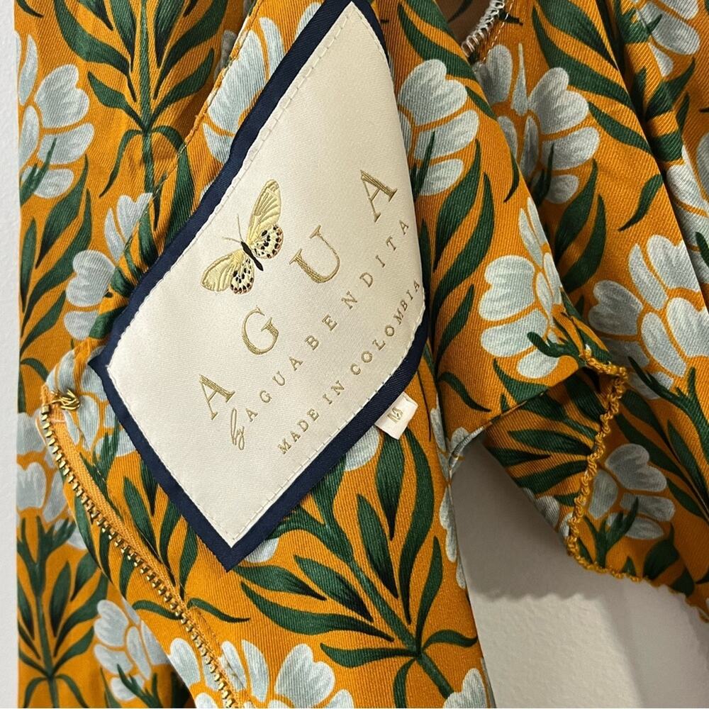 Agua By Agua Bendita Cuarzo Maxi Dress M Long Sleeve Luxury Resort - Picture 11 of 13